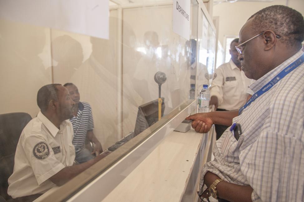 IOM Somalia’s Monitoring and Evaluation Unit and Public Information Unit visited this project run by the Immigration and Border Management Unit and the (MIDA) Unit. © IOM/Mary-Sanyu Osire 2015