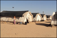 Choucha camp on the Libyan-Tunisian border sees the bulk of the arrival of migrants from Libya © IOM 2011